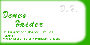 denes haider business card